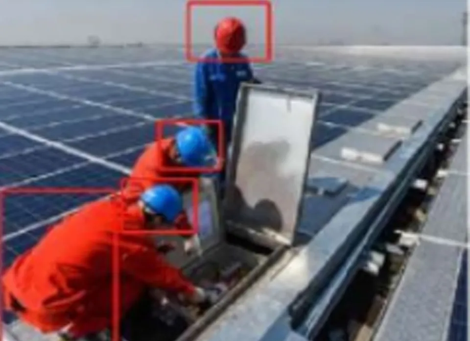 Construction worker safety inspection