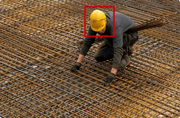 Visual computing can easily identify if workers are wearing safety gear.